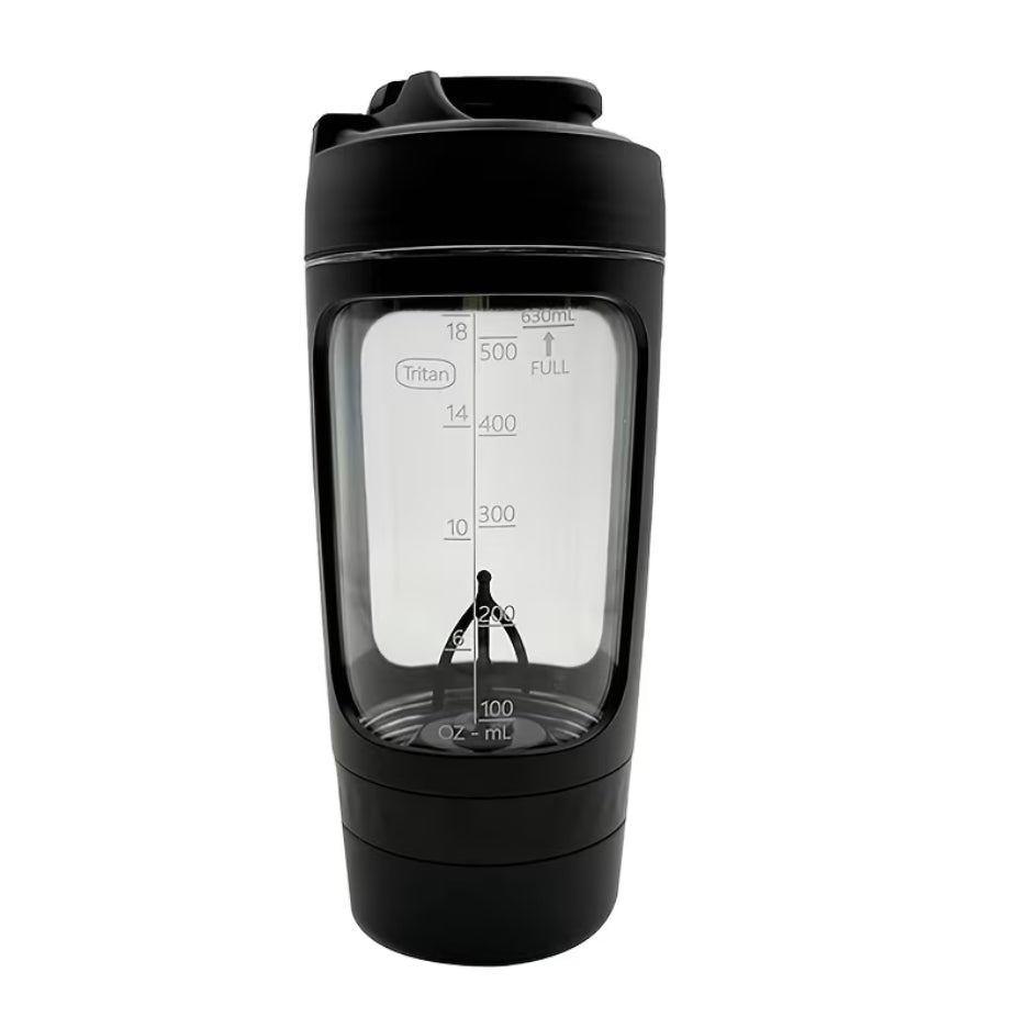 Black 600ml Tritan Electric Protein Shaker Bottle