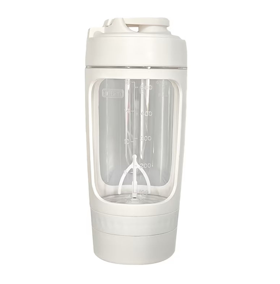 White 600ml Tritan Electric Protein Shaker Bottle